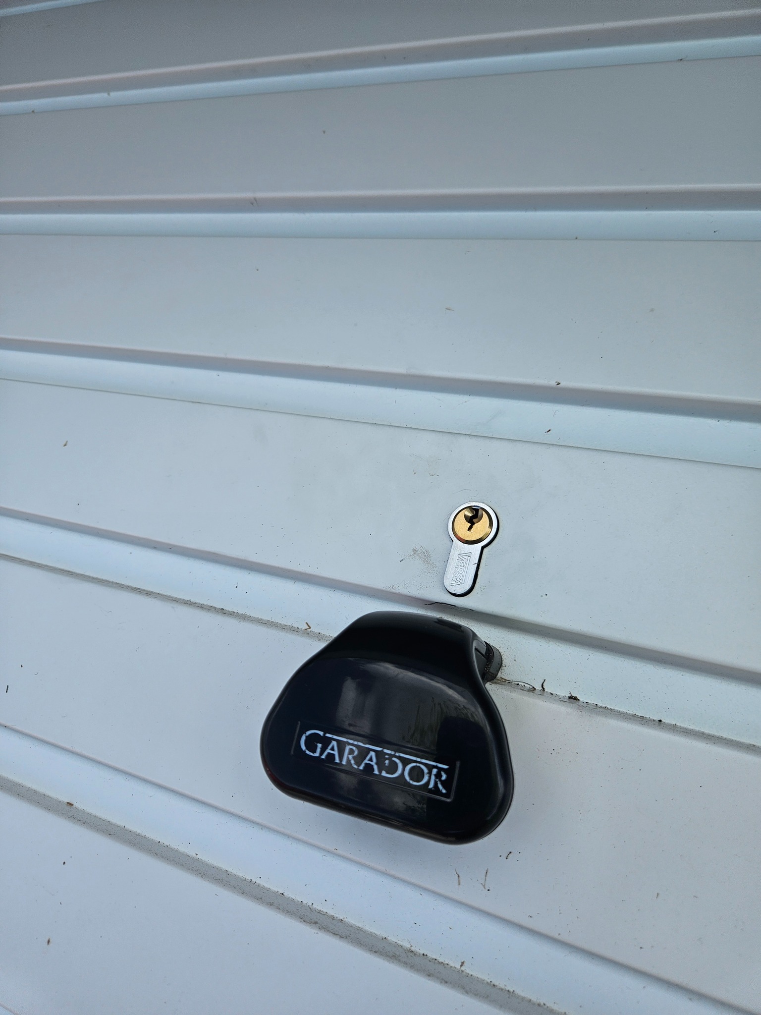 New lock installed on a garage door