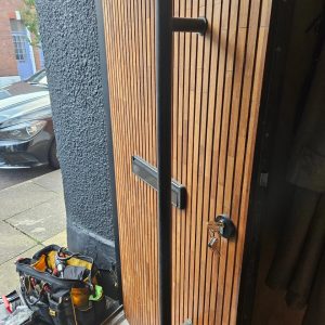 Emergency locksmith unlocking residential door