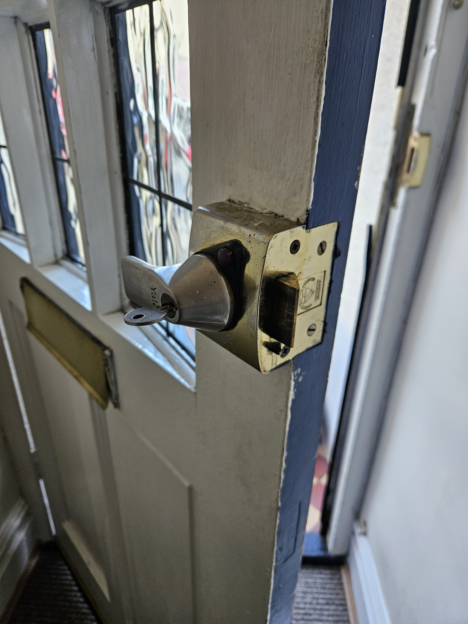 Old fashioned door lock on a property in Portsmouth