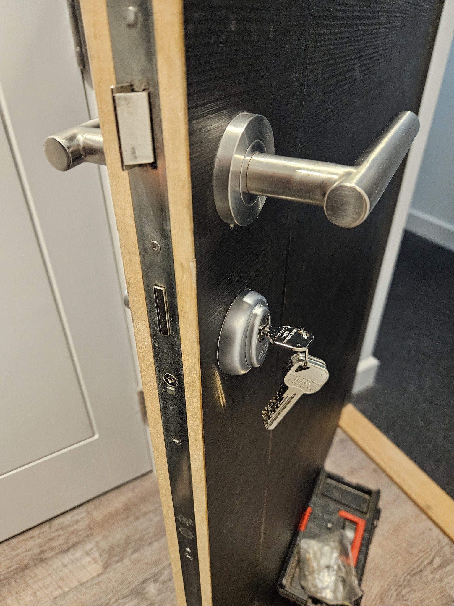 Newly installed lock for an apartment in Portsmouth