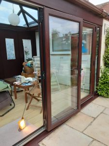Repair work on bifold doors at a property in Southampton