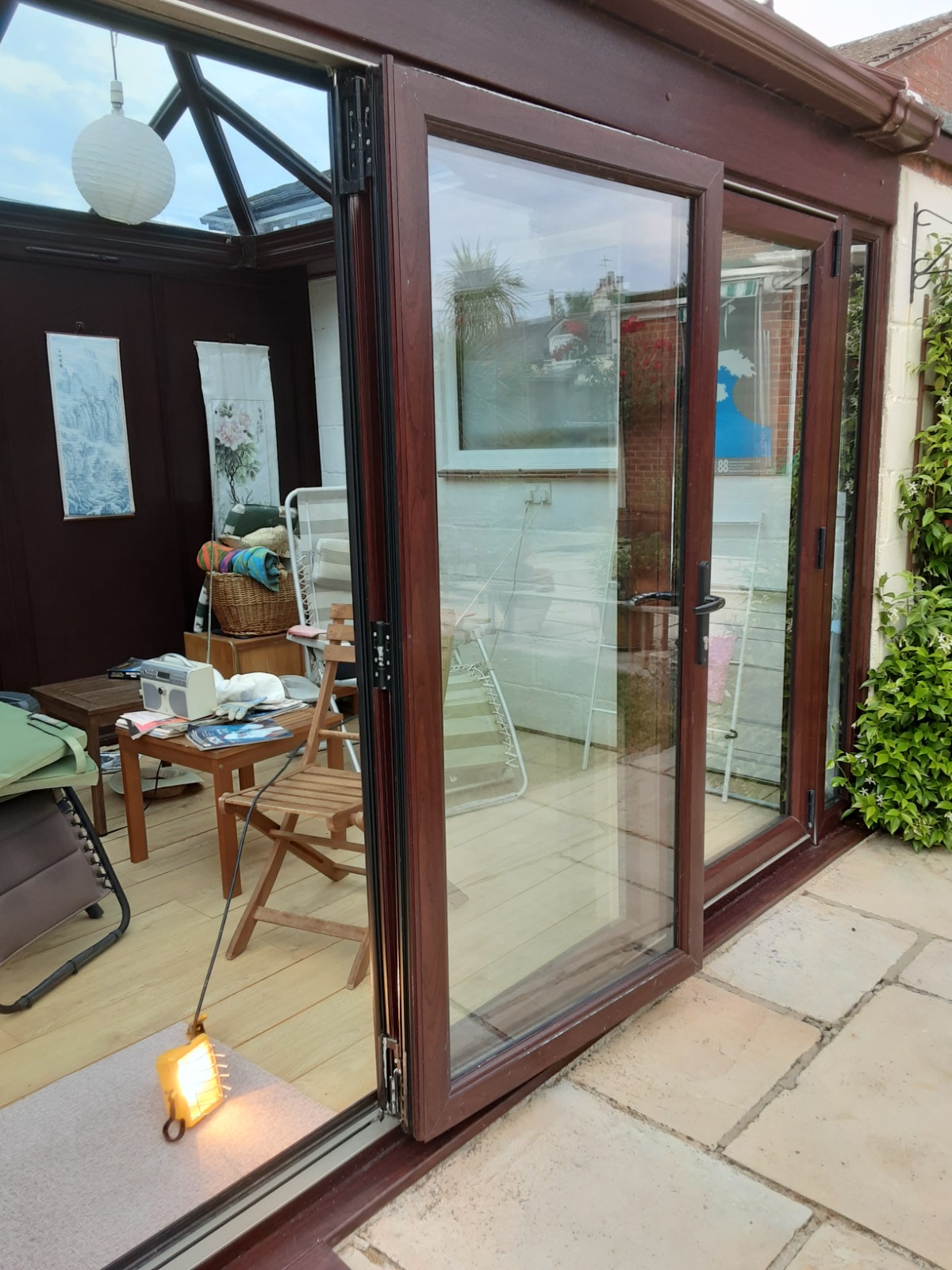 Repair work on bifold doors at a property in Southampton